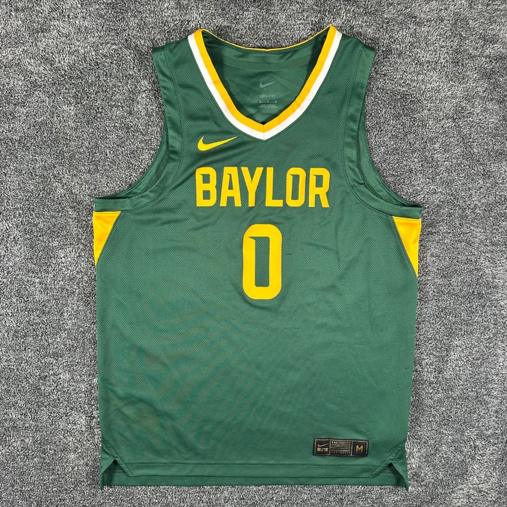 Baylor Nike Jersey Mens M Elite Green NCAA Basketball Bears #0 Dri-Fit Shirt